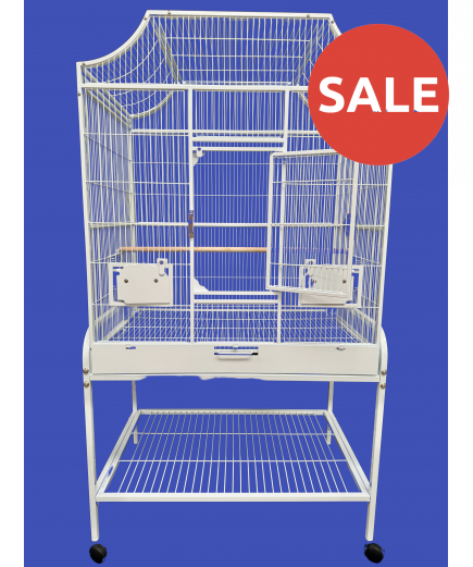 Parrot-Supplies Tampa Parrot Cage With Stand White